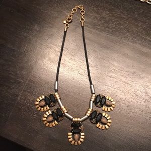 Black and gold j crew necklace